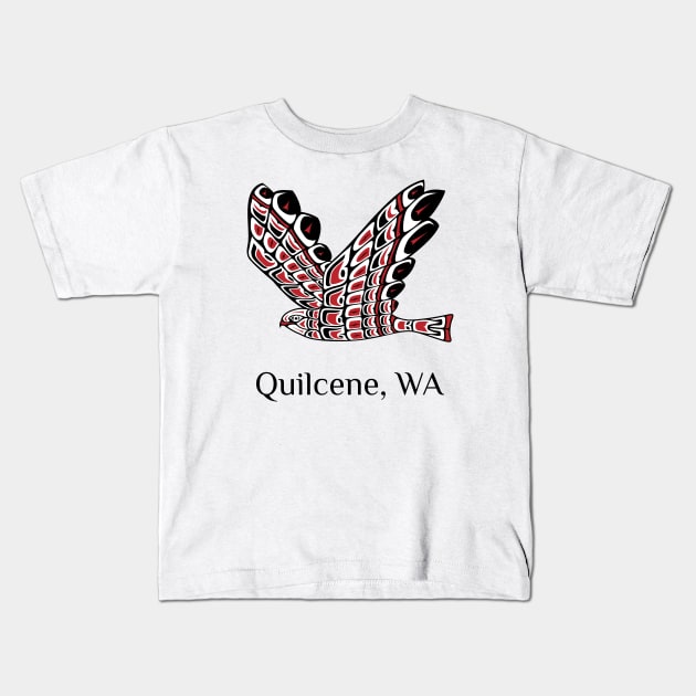 Quilcene, Washington Red Tailed Hawk Native American Indian Kids T-Shirt by twizzler3b